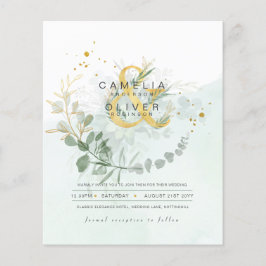 BUDGET Eucalyptus Groene Gebouwen Gouden Bruiloft Flyer