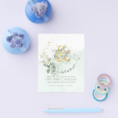 BUDGET Eucalyptus Groene Huwelijk Goud Huwelijk QR Flyer (Enkel)