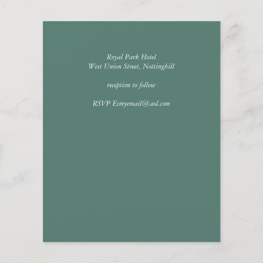 Budget Eucalyptus Groene Huwelijks Uitnodigingen M (Achterkant)