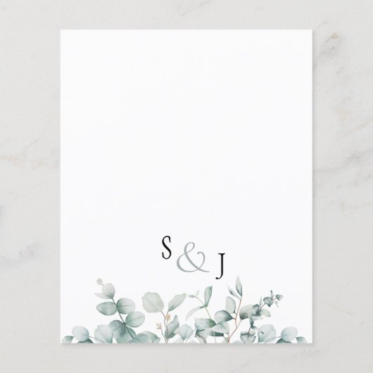 Budget Eucalyptus Groene Huwelijksaankondiging (Achterkant)