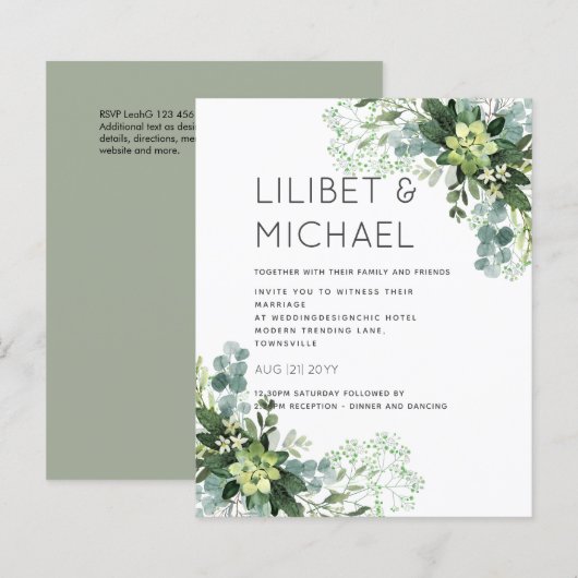 BUDGET Eucalyptus groene huwelijksbeplanting (Voorkant / Achterkant)