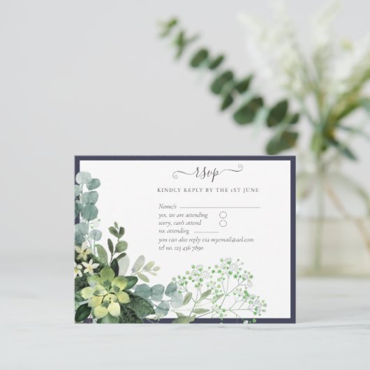 BUDGET Eucalyptus groene huwelijksfoliage Postca Briefkaart (Staand voorkant)