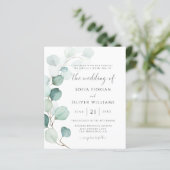 Budget Eucalyptus Groene Huwelijksuitnodiging (Staand voorkant)