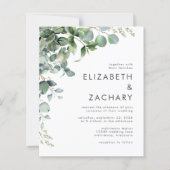 Budget Eucalyptus Groene Huwelijksuitnodiging (Voorkant)