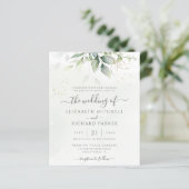 Budget Eucalyptus Groene Huwelijksuitnodiging (Staand voorkant)