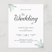 Budget Eucalyptus Groene Huwelijksuitnodiging Flyer (Voorkant)
