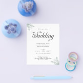 Budget Eucalyptus Groene Huwelijksuitnodiging Flyer (Enkel)