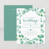 Budget Eucalyptus Groene Huwelijksuitnodigingen (Voorkant / Achterkant)