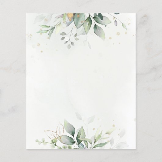 Budget Eucalyptus Groene natuur Goud Save The Date (Achterkant)