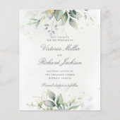 Budget Eucalyptus Groene natuur Goud Save The Date (Voorkant)