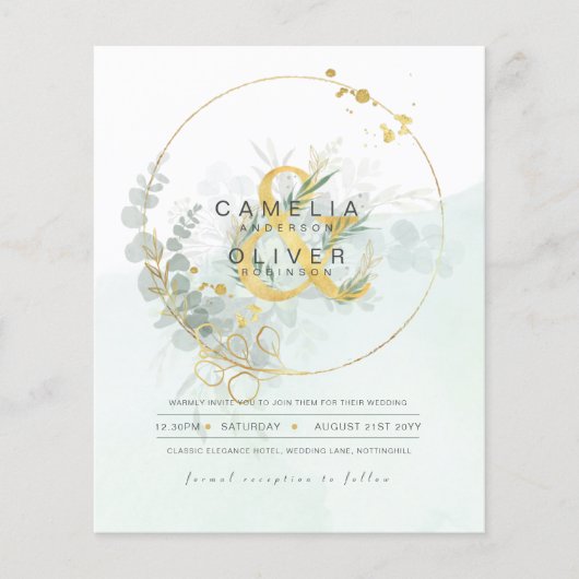 BUDGET Eucalyptus Groene Natuur Gouden Trouw QR CO Flyer (Voorkant)