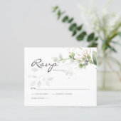Budget Eucalyptus Groene RSVP-reactiekaart (Staand voorkant)