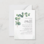 Budget Eucalyptus Groene Toppers Baby Shower voor  Notitiekaartje (Voorkant)