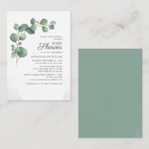 Budget Eucalyptus Groene Toppers Baby Shower voor  Notitiekaartje