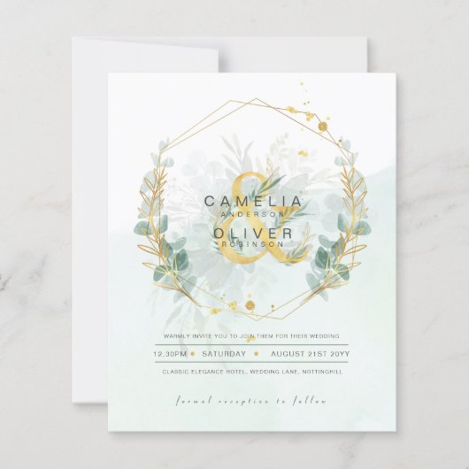 BUDGET Eucalyptus Groene Tuintjes Gouden Bruiloft  (Voorkant)