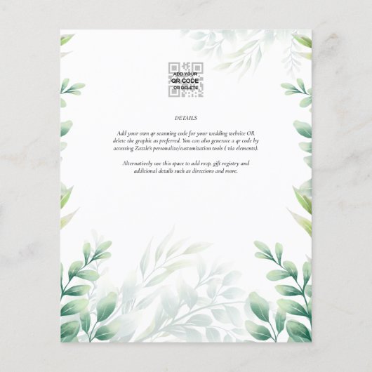 BUDGET Eucalyptus Groene Tuintjes Gouden Bruiloft Flyer (Achterkant)