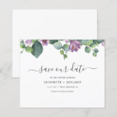 Budget Eucalyptus Groenery Schrift Save The Date (Voorkant / Achterkant)