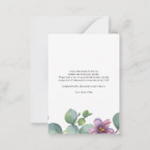 Budget Eucalyptus Handgeschreven Trouw Dankjewel Notitiekaartje (Achterkant)