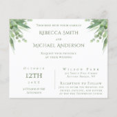 Budget Eucalyptus houdt van huwelijksuitnodiging (Achterkant)