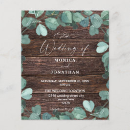 Budget Eucalyptus & Houtige Groene Huwelijk Decora Flyer