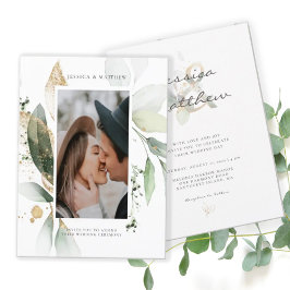 Budget Eucalyptus Huwelijks Foto Uitnodiging