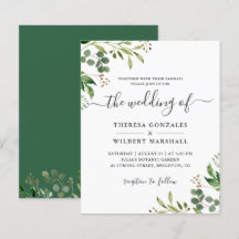 Budget Eucalyptus Huwelijksuitnodiging