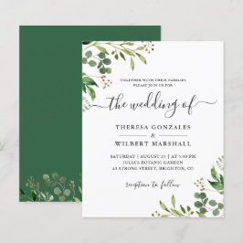 Budget Eucalyptus Huwelijksuitnodiging