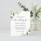 Budget Eucalyptus Huwelijksuitnodiging (Staand voorkant)