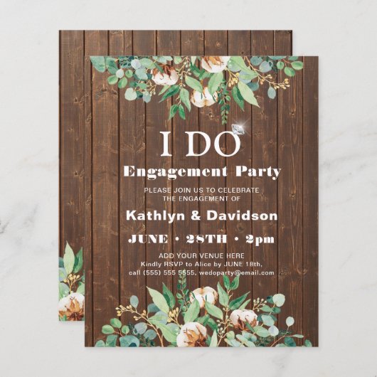 BUDGET Eucalyptus I DO Engagement Party Investisse (Voorkant / Achterkant)