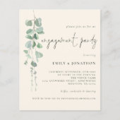 Budget Eucalyptus Ivory Engagement Party nodigt ui (Voorkant)