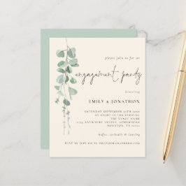 Budget Eucalyptus Ivory Engagement Party nodigt ui