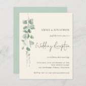 Budget Eucalyptus Ivory Wedding Reception nodigt u (Voorkant / Achterkant)