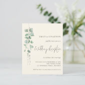 Budget Eucalyptus Ivory Wedding Reception nodigt u (Staand voorkant)