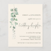 Budget Eucalyptus Ivory Wedding Reception nodigt u (Voorkant)