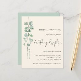 Budget Eucalyptus Ivory Wedding Reception nodigt u