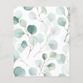 Budget Eucalyptus krans Eerste Verjaardag Uitnodig (Achterkant)