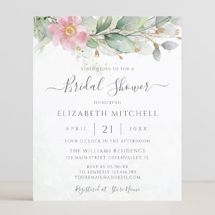Budget Eucalyptus laat een Bridal Shower-uitnodigi