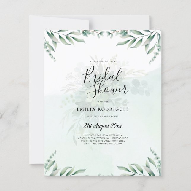 Budget Eucalyptus laat Greenery Wedding QR CODE (Voorkant)