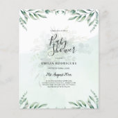 Budget Eucalyptus laat Greenery Wedding QR CODE Flyer (Voorkant)