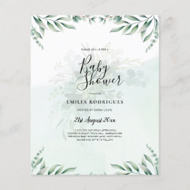 Budget Eucalyptus laat Greenery Wedding QR CODE Flyer