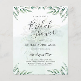 Budget Eucalyptus laat Greenery Wedding QR CODE Flyer