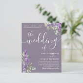 Budget Eucalyptus & Lavender Huwelijksuitnodiging (Staand voorkant)
