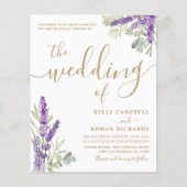 Budget Eucalyptus & Lavender Weduwen Uitnodiging (Voorkant)