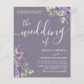 Budget Eucalyptus & Lavender Weduwen Uitnodiging (Voorkant)