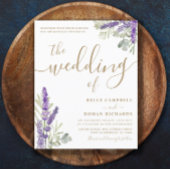 Budget Eucalyptus & Lavender Weduwen Uitnodiging