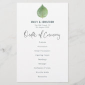 Budget Eucalyptus Leaf Script Weddenprogramma (Voorkant)