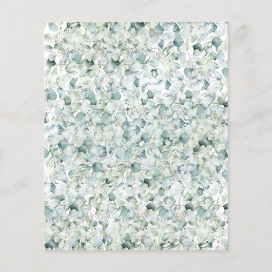 Budget Eucalyptus Leaves Baptisme Invitation (Achterkant)