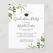 Budget Eucalyptus Leaves Graduation Party nodigt u (Voorkant)