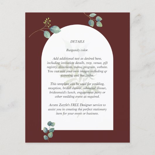 BUDGET Eucalyptus Leaves Overlay Arch Weddenschap (Achterkant)