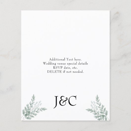 Budget Eucalyptus Leaves Weddenschap Flyer (Achterkant)